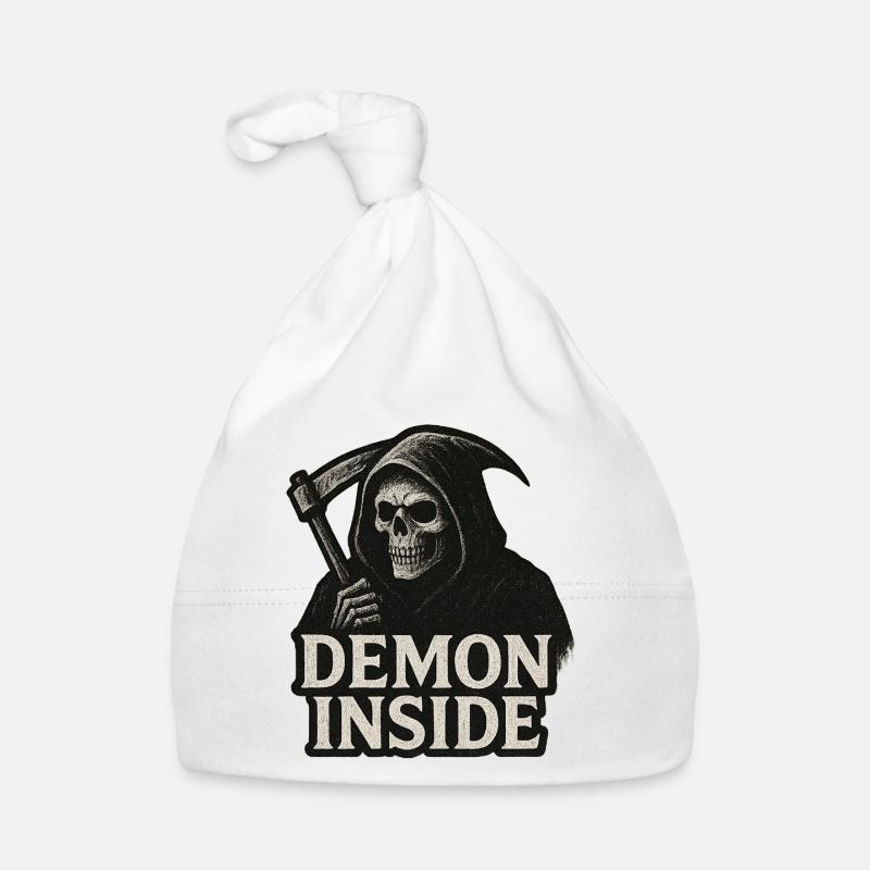 Demon Inside Grim Reaper Organic Baby Cap