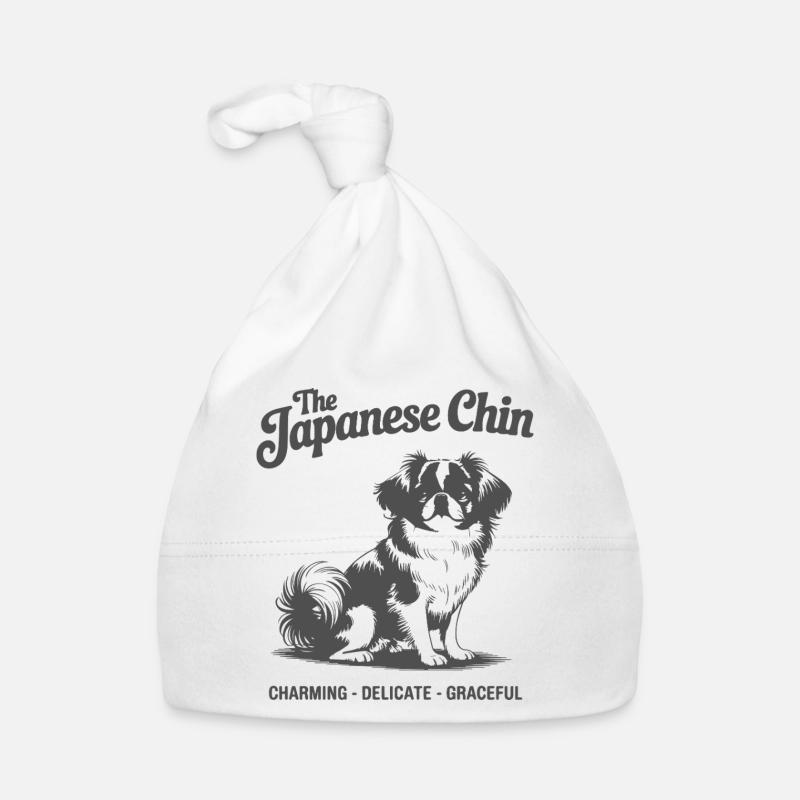 Silhouette de chien à menton japonais Bonnet bio Bébé