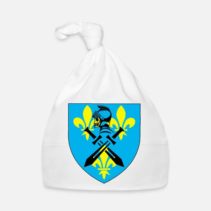 Chevalier noir et blason médiéval - Bonnet bio Bébé - blanc