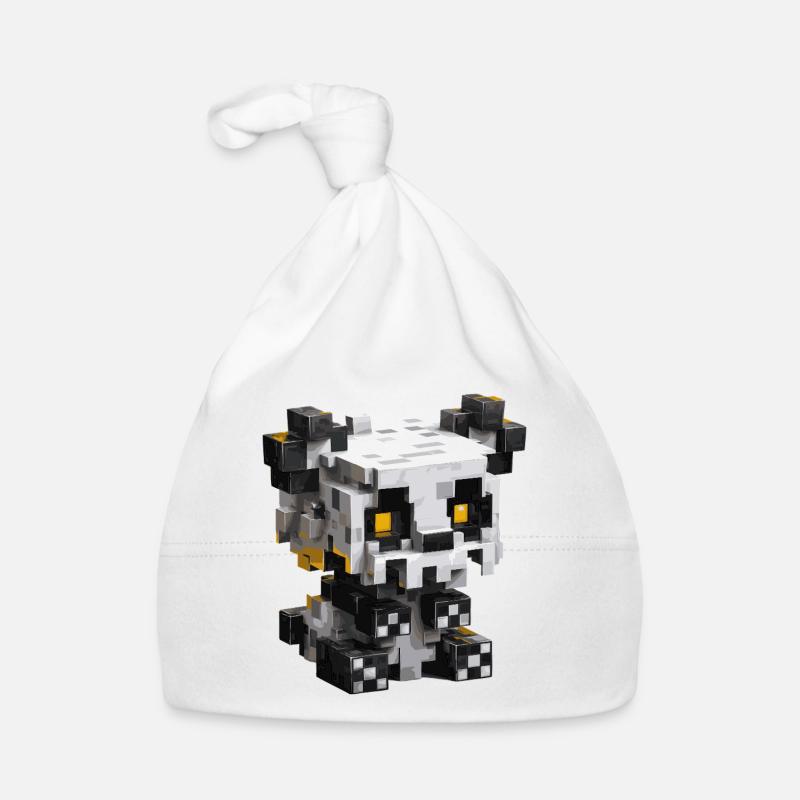 Panda pixel mignon dans un style de jeu rétro Bonnet bio Bébé
