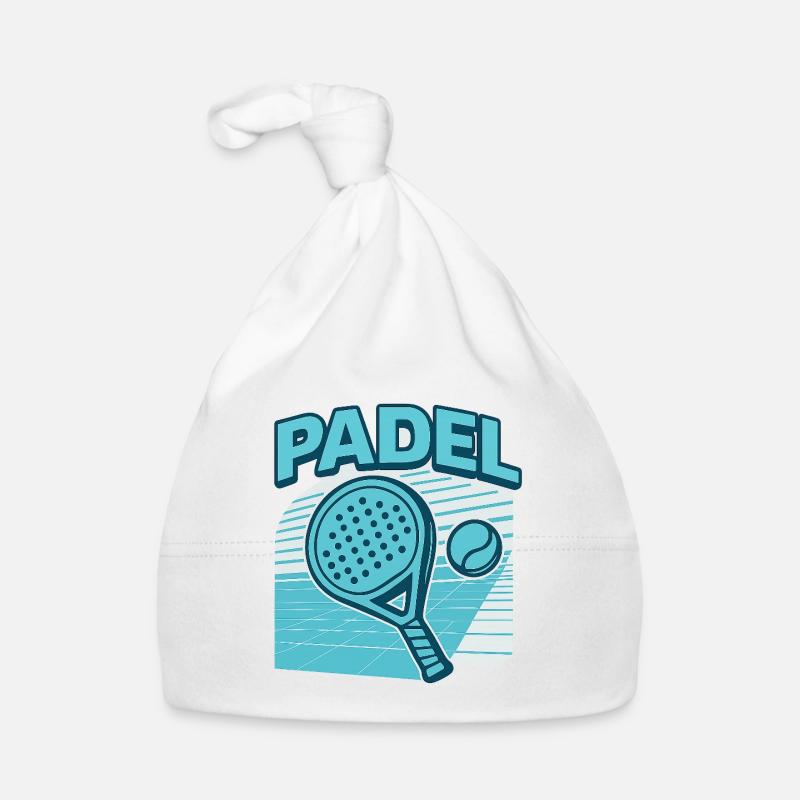 Padel Paddle Ball Rétro Blue - Bonnet bio Bébé - blanc