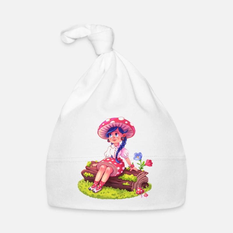 Fille Champignon dans une Forêt Bonnet bio Bébé