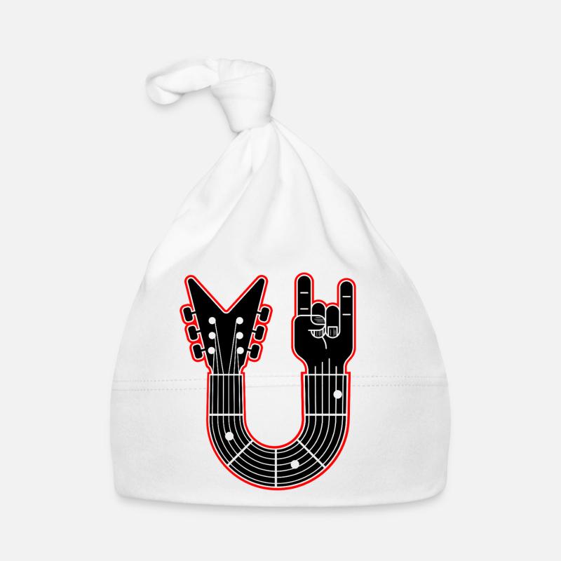 Guitar Neck with Finger Horns Organic Baby Cap