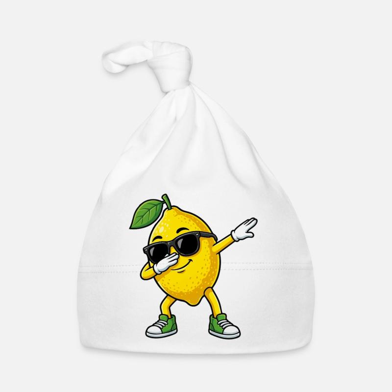 Dessin animé Dun Citron dans la pose Dab Bonnet bio Bébé
