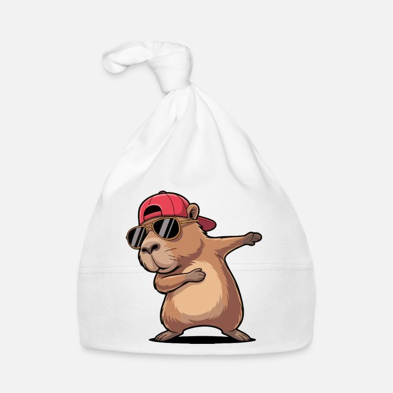 Cooles Capybara-Dabbing Baby Bio-Mütze