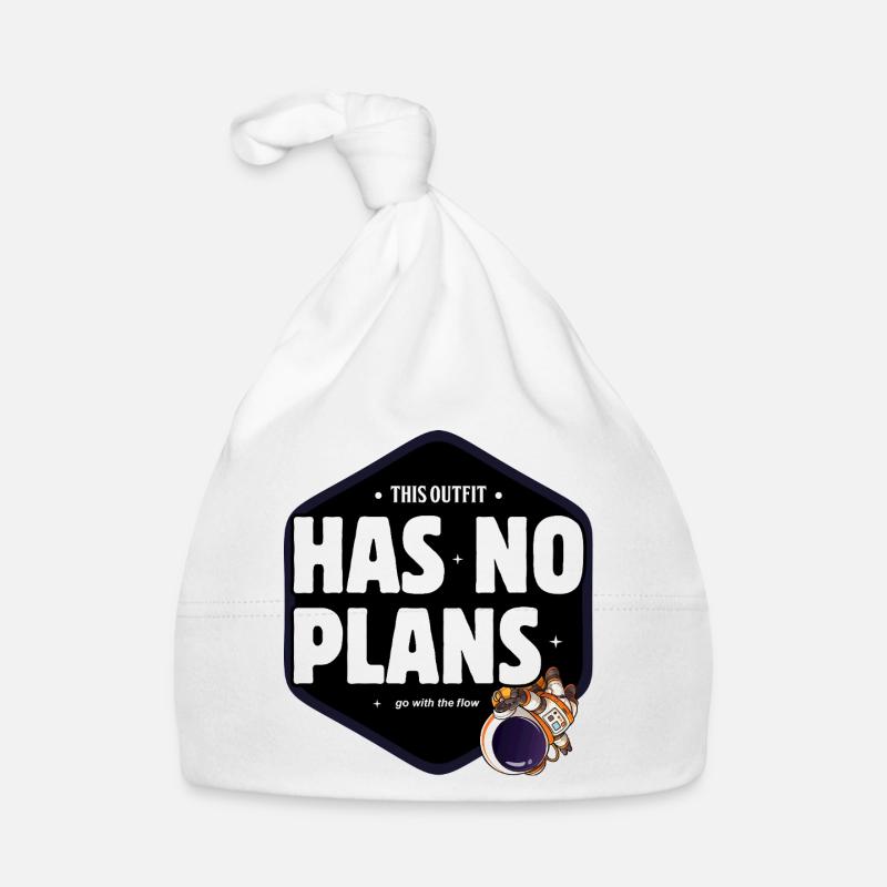 Has No Plans Space Outfit Meme - Organic Baby Cap - white