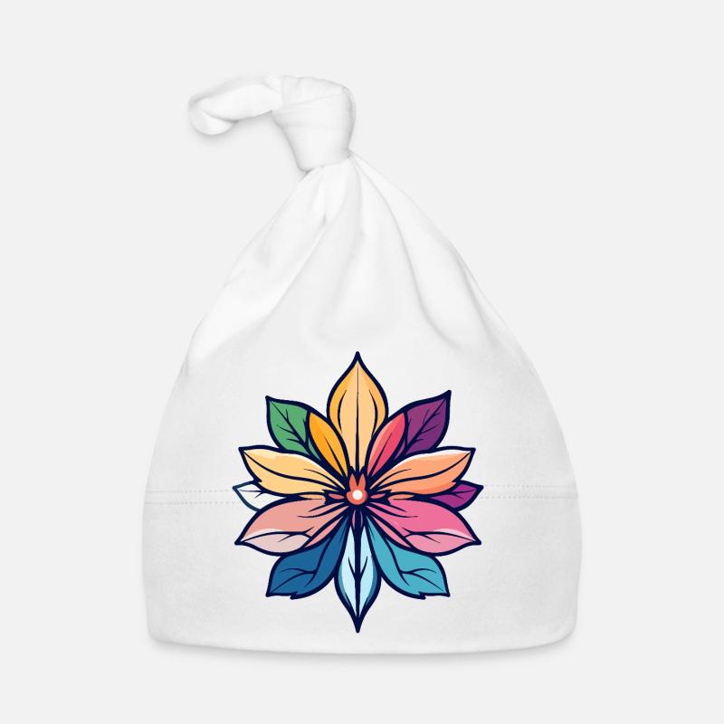 Bunter Blütenstern Mandala Blume kunst Farben Baby Bio-Mütze
