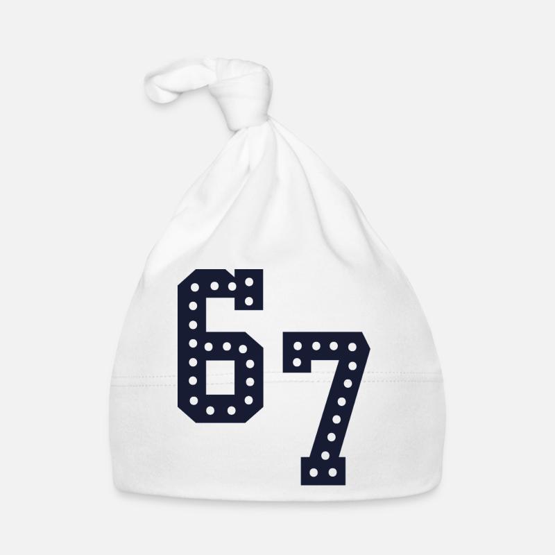 Number Lights 67 Organic Baby Cap