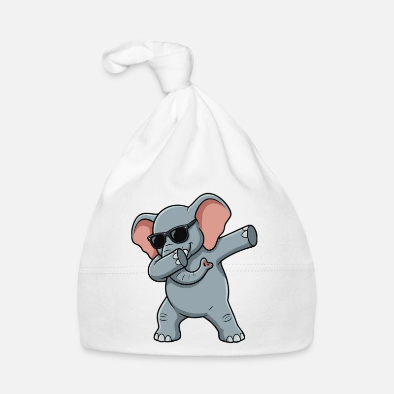 Funny elephant in dab style Organic Baby Cap