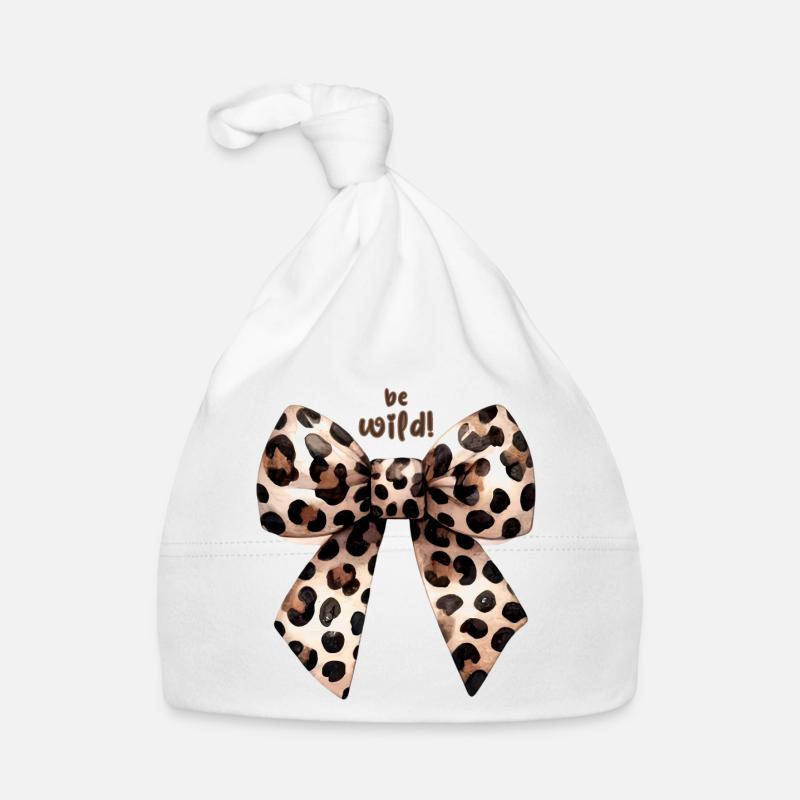 Be Wild Leopard Bow Organic Baby Cap