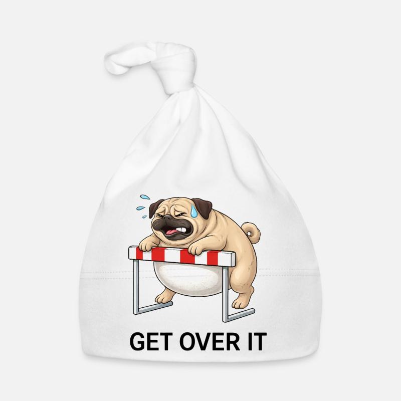 Ironic Saying Pug Overweight Hurdles Organic Baby Cap