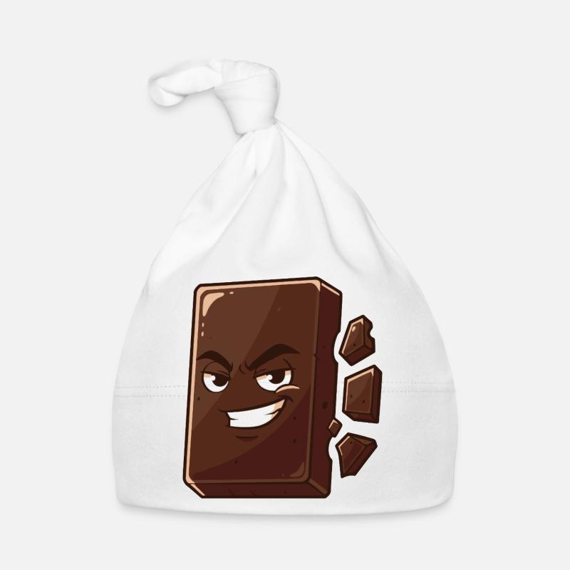 Charmant bloc de chocolat avec un sourire Bonnet bio Bébé
