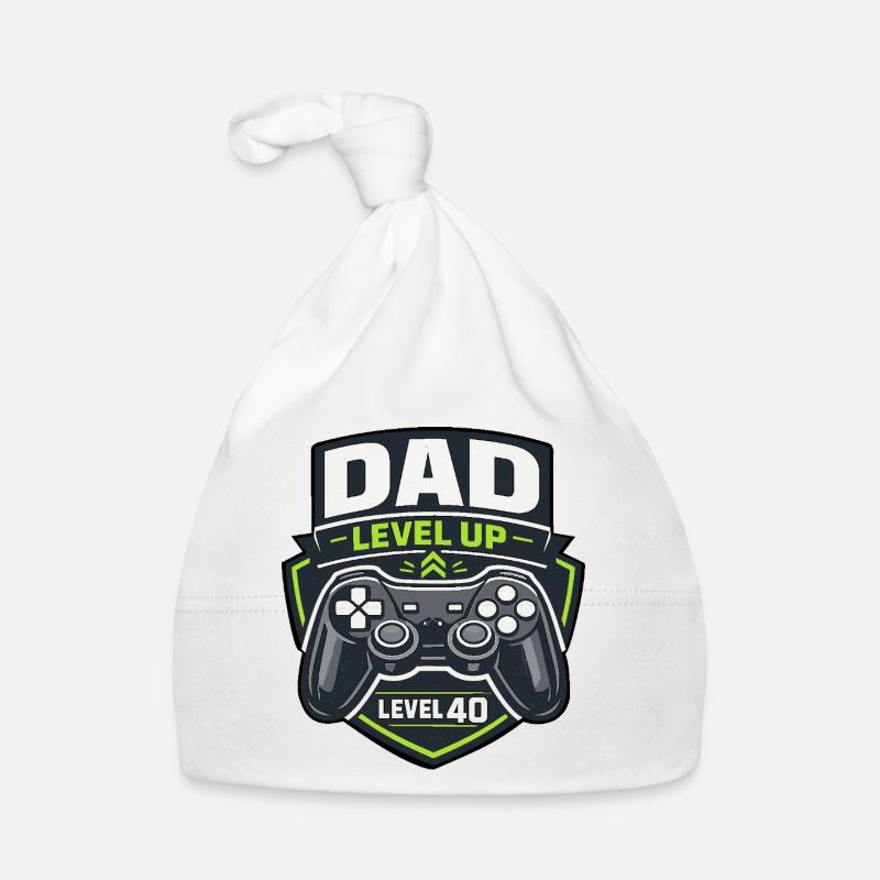 Dad Level Up – Level 40 Gamer Dad Organic Baby Cap