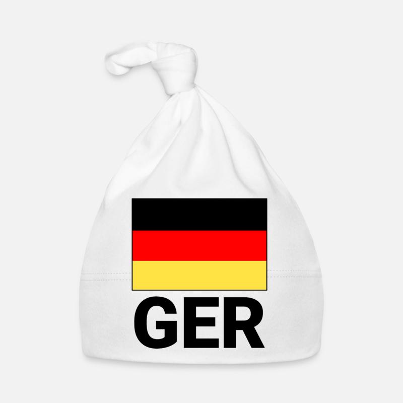 Germany flag with CEFR abbreviation Organic Baby Cap