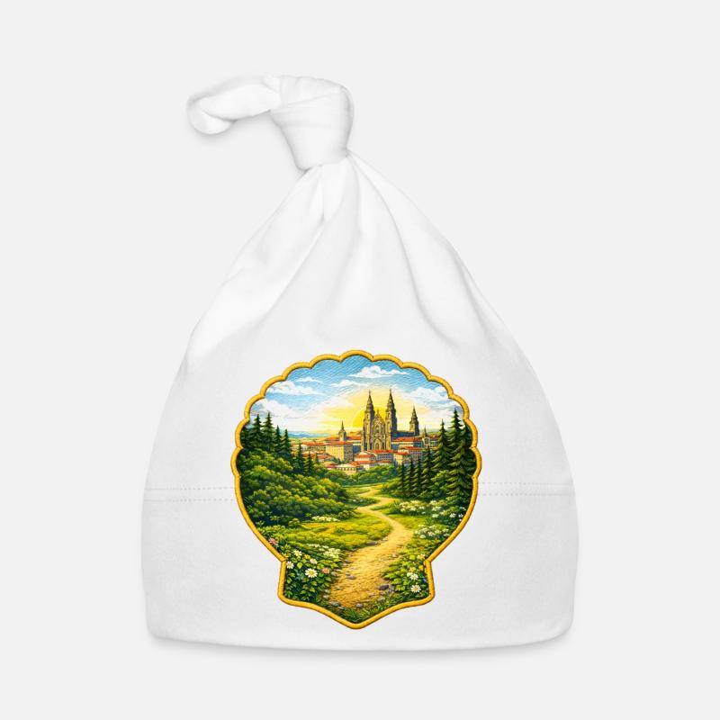 Camino de Santiago Patch Illustration Bonnet bio Bébé