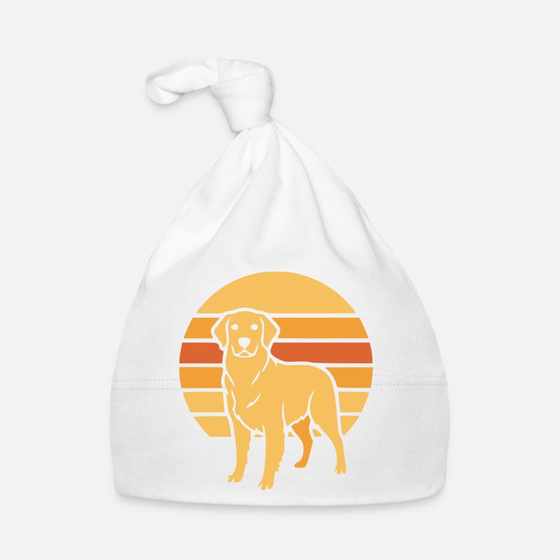 Icône rétro du Coucher de soleil du chien Bonnet bio Bébé