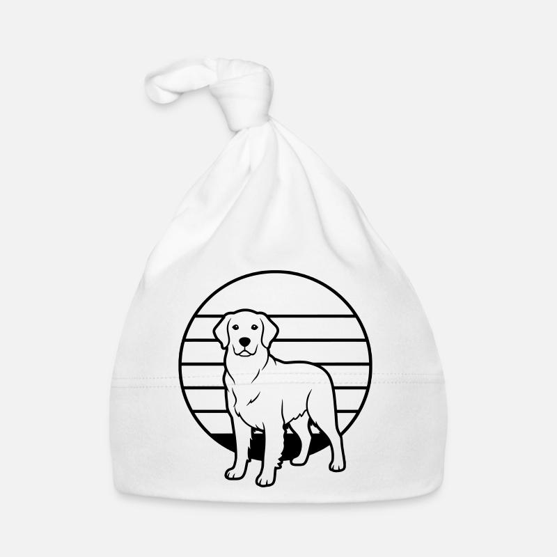 Esquisse rétro du soleil du chien retriever Bonnet bio Bébé