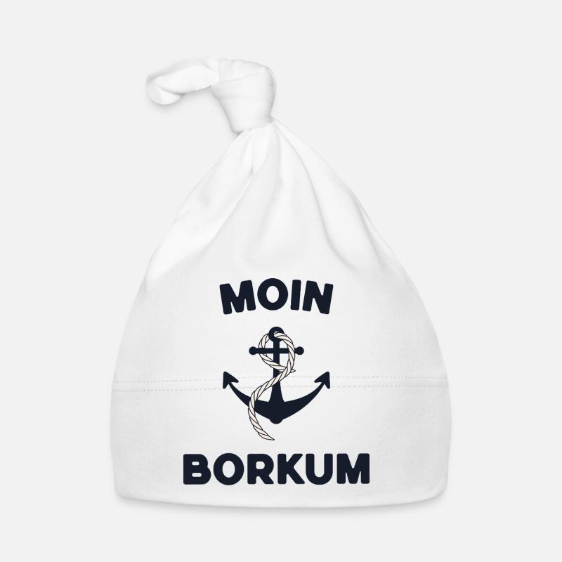 Moin Borkum – Maritimes Anker-Design Baby Bio-Mütze