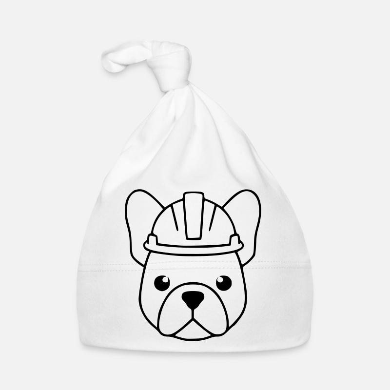 Frenchie Bauhelm Kopf Outline Baby Bio-Mütze