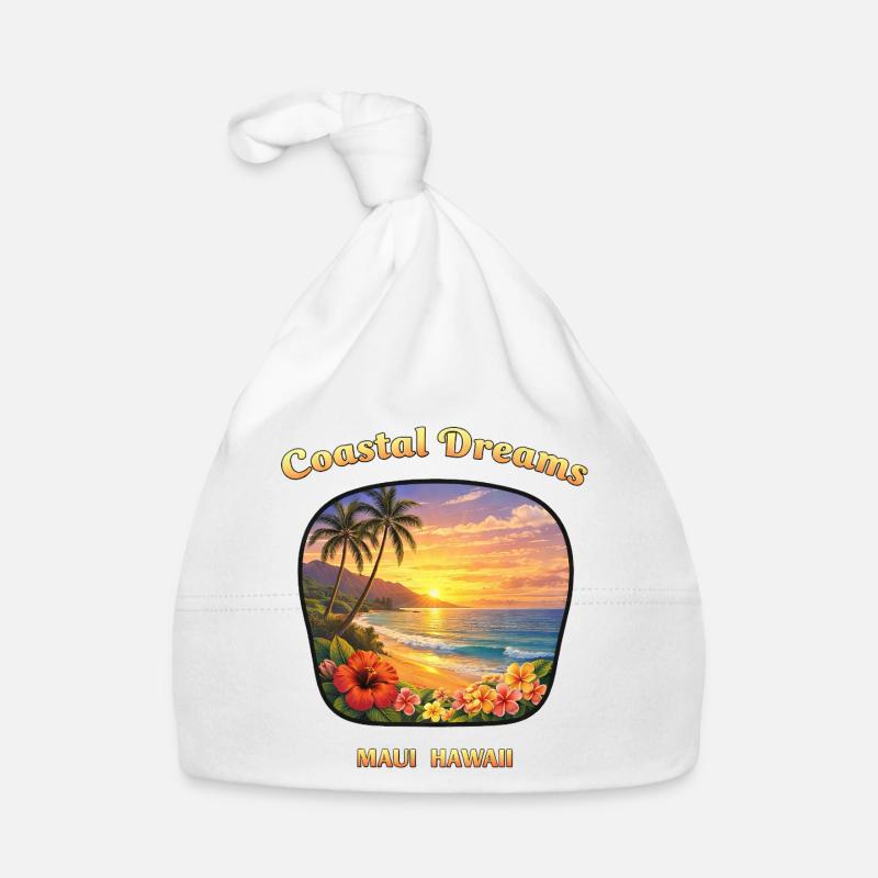 Maui Hawaii Dream Vacation Coast Beach Sunset Organic Baby Cap