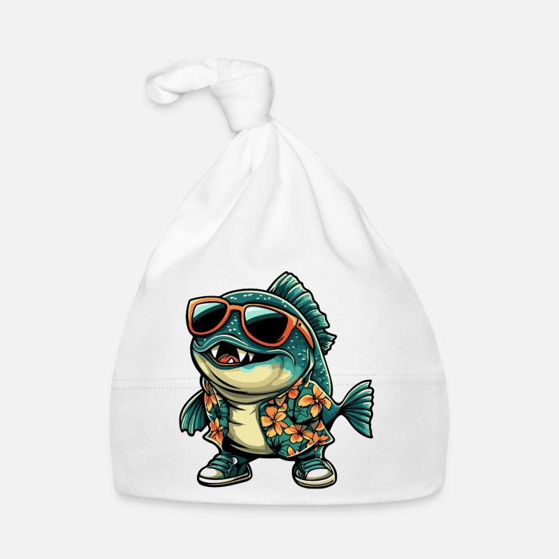 Piranha Fisch Comic Urlaub Baby Bio-Mütze