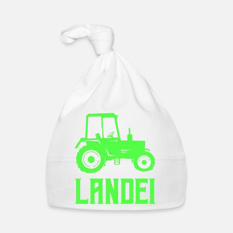 Traktor Silhouette Landei Baby Bio-Mütze