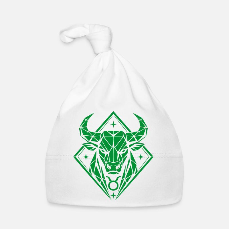Geometric Bull – Stärke pur - Sternzeichen Stier Baby Bio-Mütze