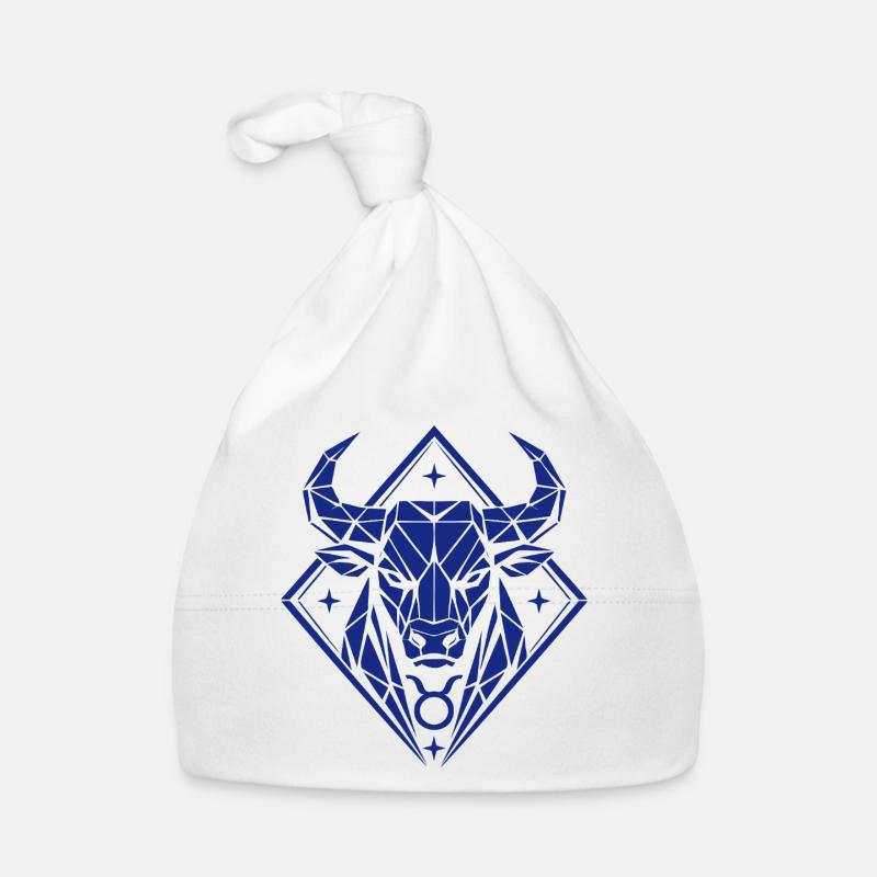 Geometric Bull – Stärke pur - Sternzeichen Stier Baby Bio-Mütze