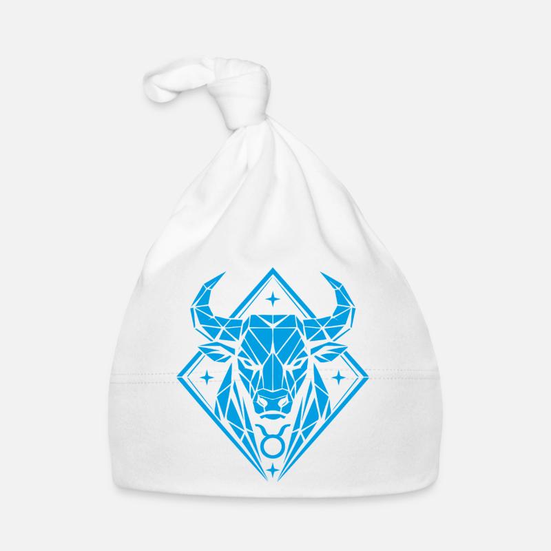 Geometric Bull – Stärke pur - Sternzeichen Stier Baby Bio-Mütze