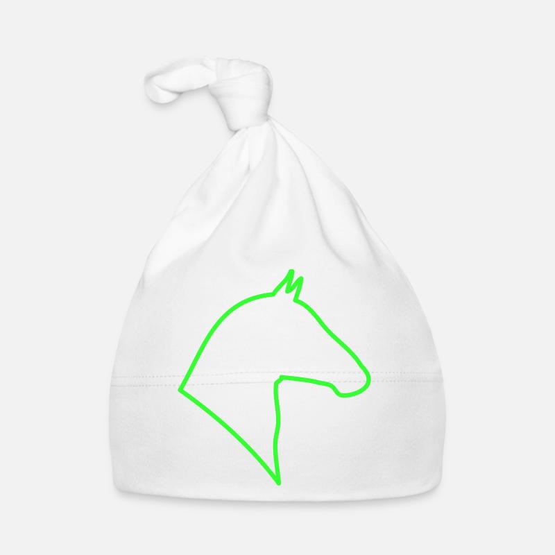 Contour du cheval en vert Bonnet bio Bébé