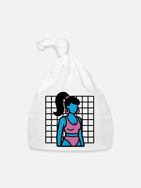 90s Fitness Girl Vaporwave - Organic Baby Cap - white - Front