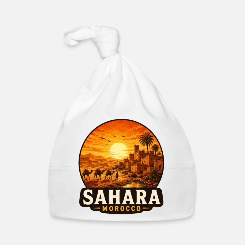 Coucher de soleil dans le désert du Sahara Maroc Bonnet bio Bébé
