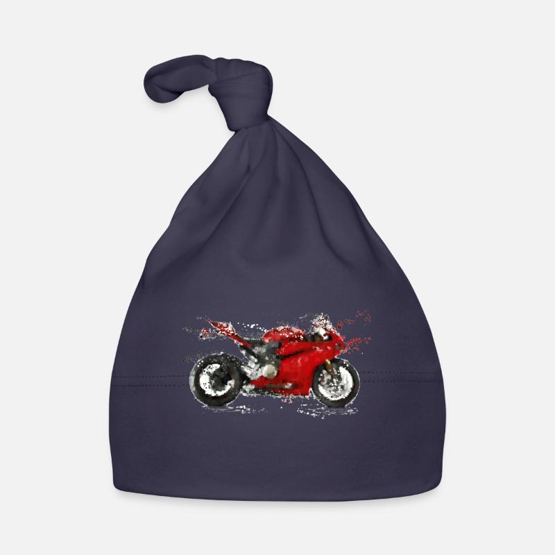 Red Motorcycle Organic Baby Cap