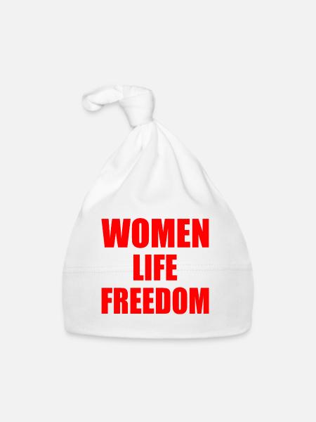 Women life freedom - Bonnet bio Bébé - blanc - Devant