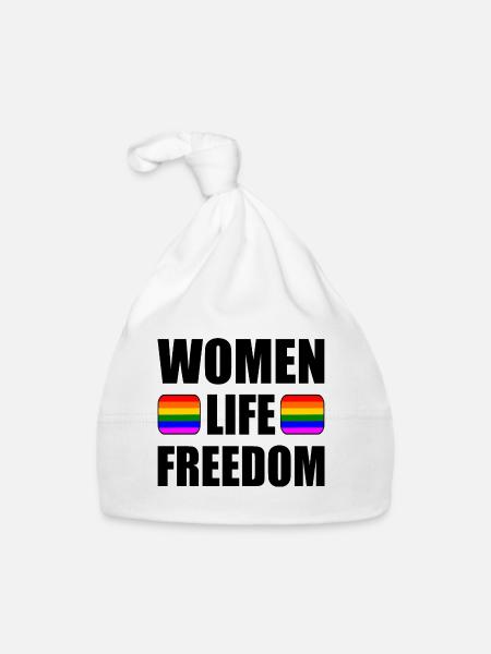 Women life freedom - Baby Bio-Mütze - Weiß - Vorne