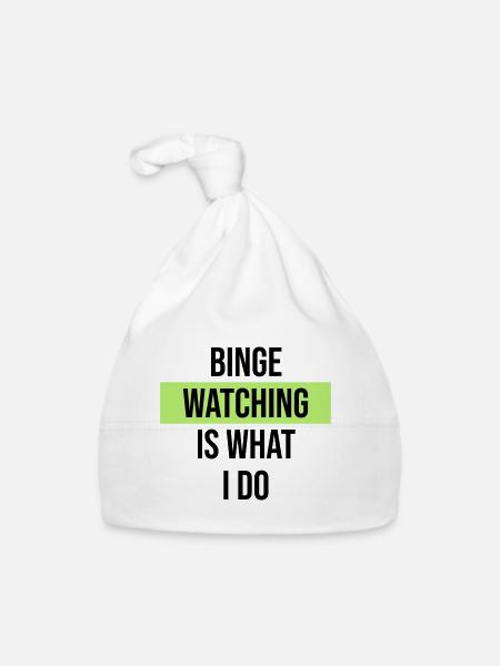 Binge Watching Is What I Do - Organic Baby Cap - white - Front