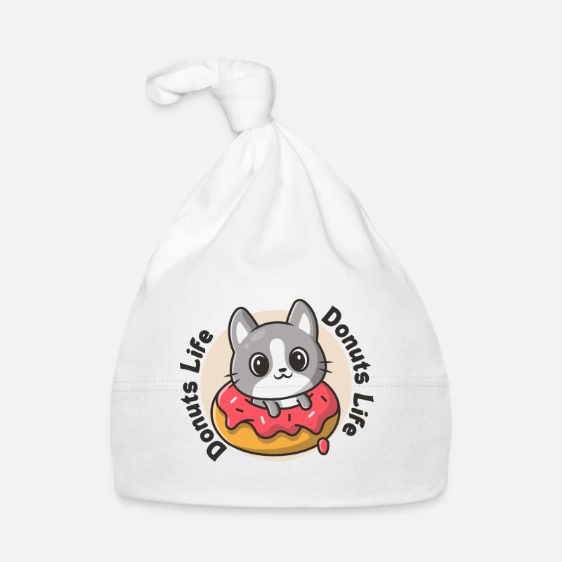 Life Donuts - lover - Organic Baby Cap - white