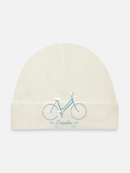 Fahrrad - Baby Bio-Mütze - Weiß - Vorne