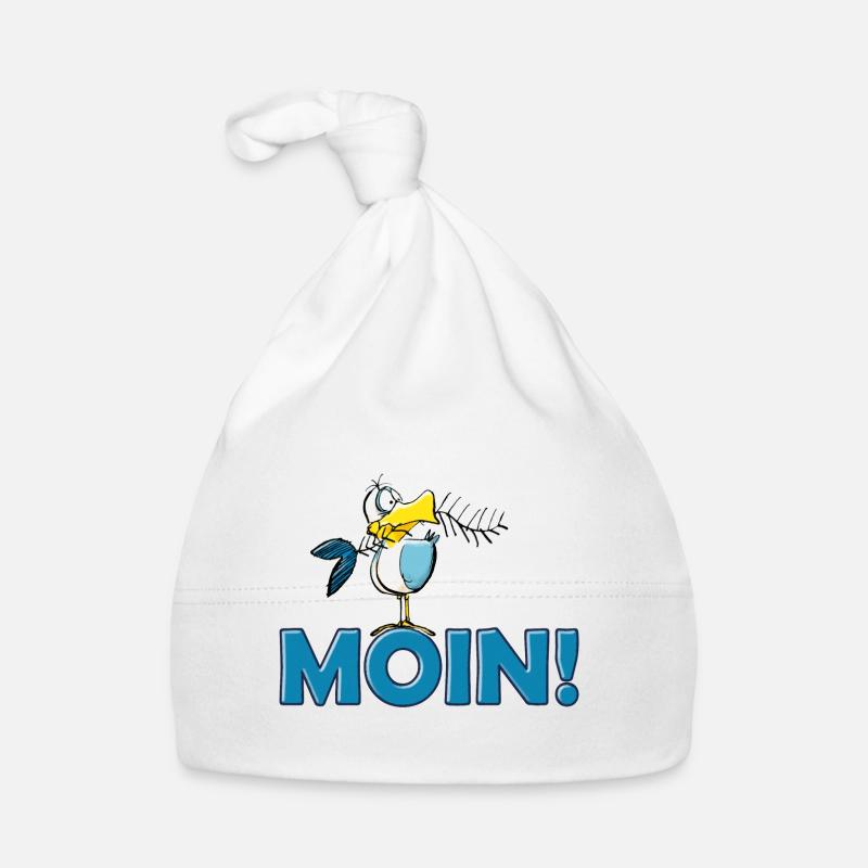 lustige Moin Möwe mit Gräte Baby Bio-Mütze