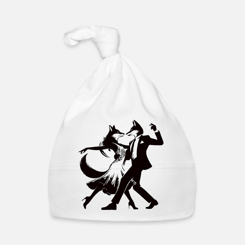 Elegant Foxtrot Dance Design with Dancing Foxes Organic Baby Cap
