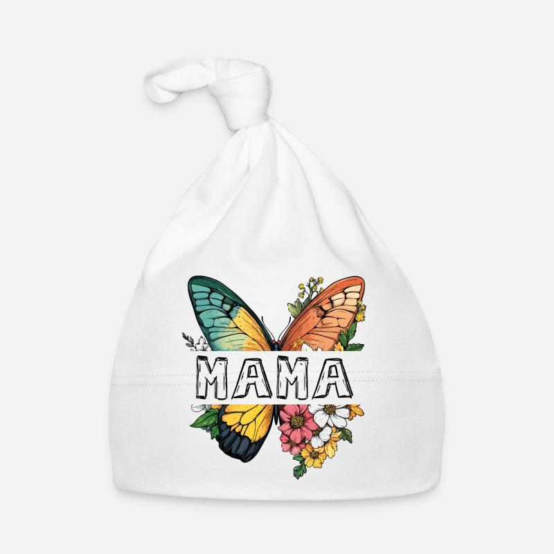 Mama Schmetterling Blumen Beste Mutter Muttertag Baby Bio-Mütze