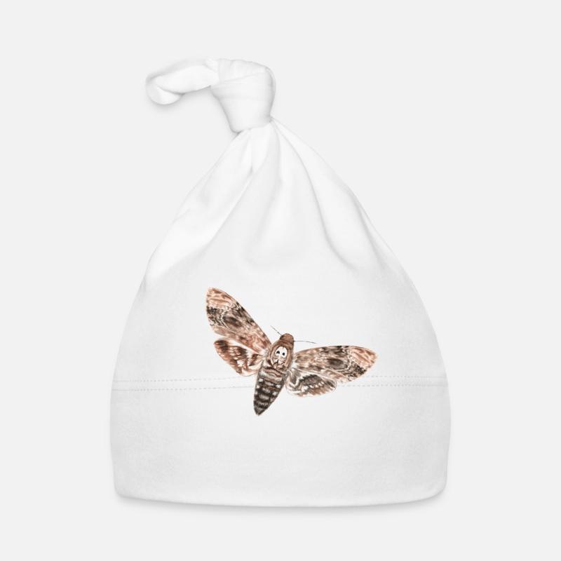 Chouettes nocturnes - noctuelles - Bonnet bio Bébé - blanc