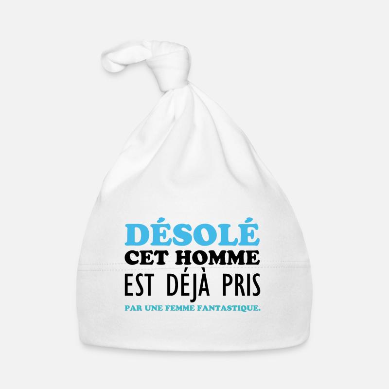 désolé cet homme est déjà pris - Bonnet bio Bébé - blanc
