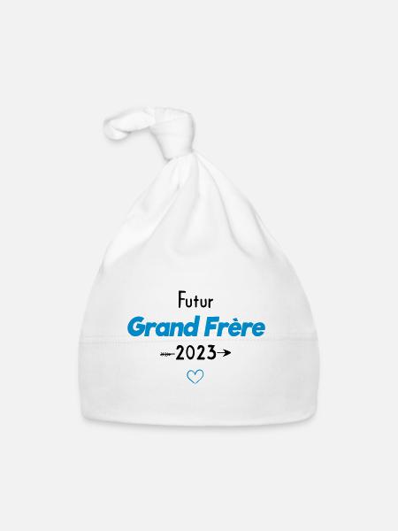 Futur grand frère 2023 - Bonnet bio Bébé - blanc - Devant