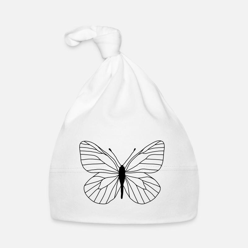 Schmetterling weiss Baby Bio-Mütze