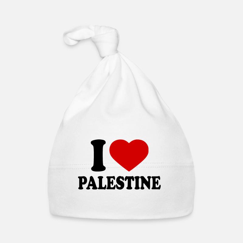 I love palestine - Bonnet bio Bébé - blanc