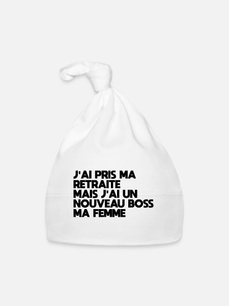 Lustiger Mann Ruhestand Geschenkidee für einen März - Baby Bio-Mütze - Weiß - Vorne