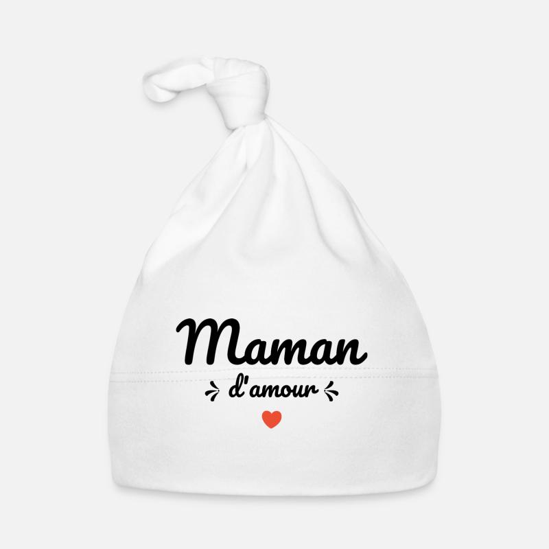 Maman d'amour - Bonnet bio Bébé - blanc
