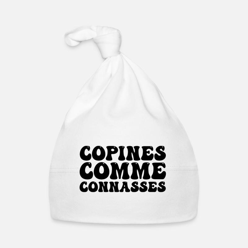copines comme connasses - Bonnet bio Bébé - blanc