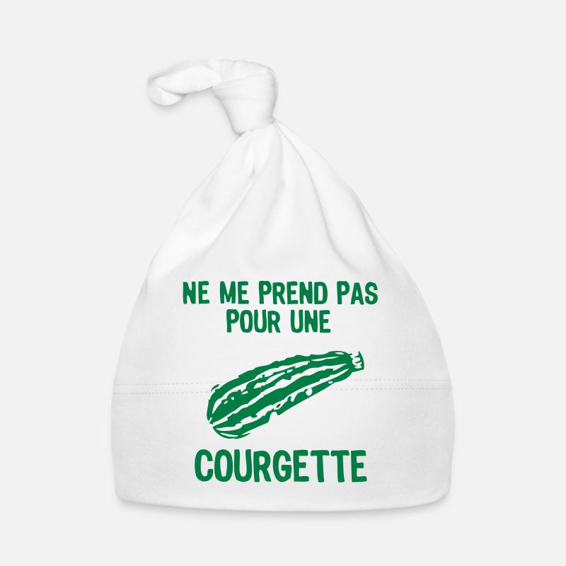 ne me prend pas pour courgette 1 - Bonnet bio Bébé - blanc